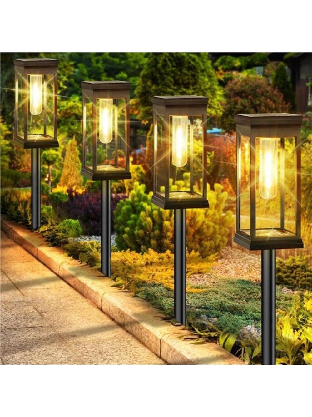 Solar Pathway Lights Outdoor LED Yard Garden Walkway Sun Powered Waterproof Ligh
